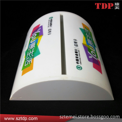 Customize White Half Arc Shape White Hollow Acrylic Business Card Note Holder